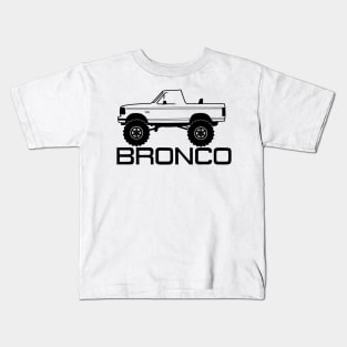 1992-1996 Bronco Side Topless Black Print Kids T-Shirt